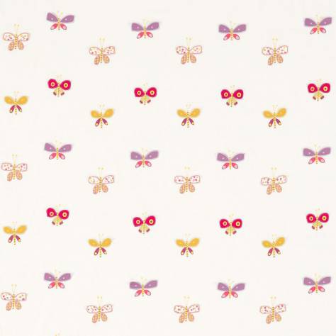 Scion Guess Who? Fabrics Flutterby Fabric - Rhubarb/Violet/Rose - NSCK131658