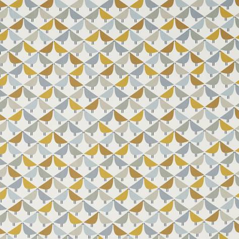 Scion Noukku Fabrics Lintu Fabric Dandelion/Butterscotch/Pebble - NNOU120586
