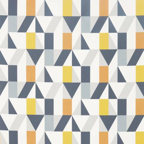 Scion Nuevo Fabrics Nuevo Fabric - Dandelion/Charcoal/Brick - NNUE120710