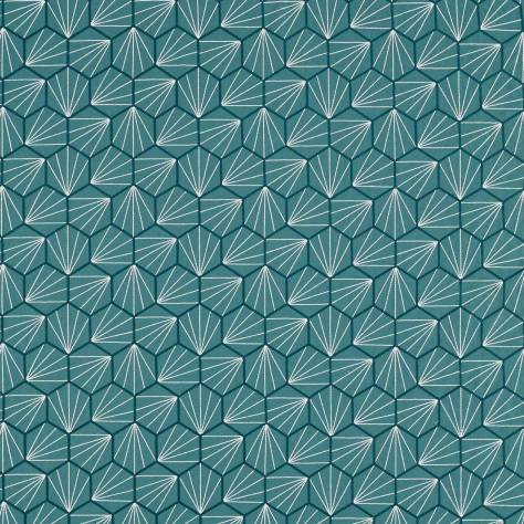 Scion Japandi Fabrics Aikyo Fabric - Teal - NJAP132736