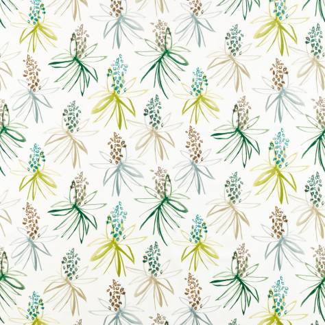 Scion Zanzibar Fabrics Tillandsia Fabric - Kiwi / Juniper - NABS120771 - Image 1