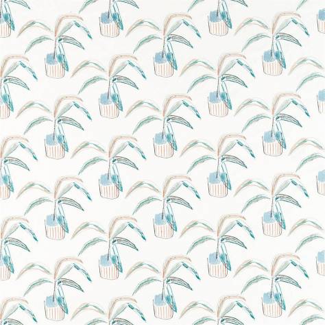 Scion Zanzibar Fabrics Crassula Fabric - Marine / Tangerine / Mint - NABS132861