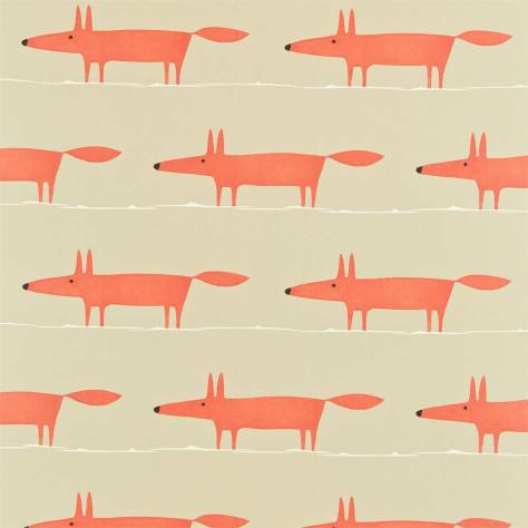 Scion Esala Fabrics Mr Fox Fabric - Neutral / Paprika - NESF120922