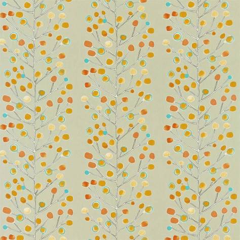 Scion Esala Fabrics Berry Tree Fabric - Neutral / Tangerine / Powder Blue / lemon - NESF120924