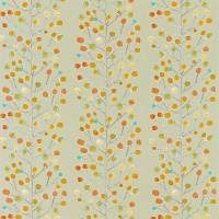 Berry Tree Fabric - Neutral / Tangerine / Powder Blue / lemon