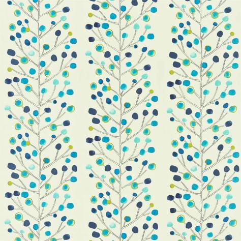 Scion Esala Fabrics Berry Tree Fabric - Peacock / Powder Blue / Lime / Neutral - NESF120926