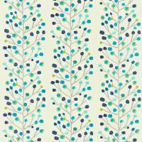 Berry Tree Fabric - Peacock / Powder Blue / Lime / Neutral