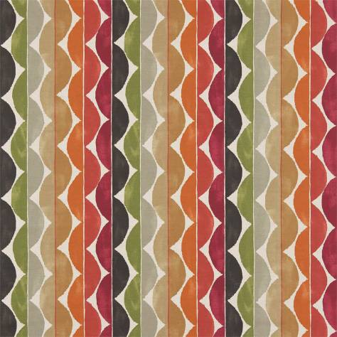Scion Esala Fabrics Yoki Fabric - Terracotta / Moss / Amber - NESF120928 - Image 1