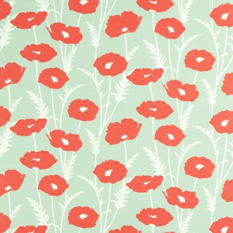 Scion Garden of Eden Fabrics Poppy Pop Fabric - Sage/Poppy - NART121030 - Image 1