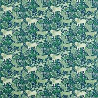 Rumble in the Jungle Fabric - Midnight/Mint Leaf