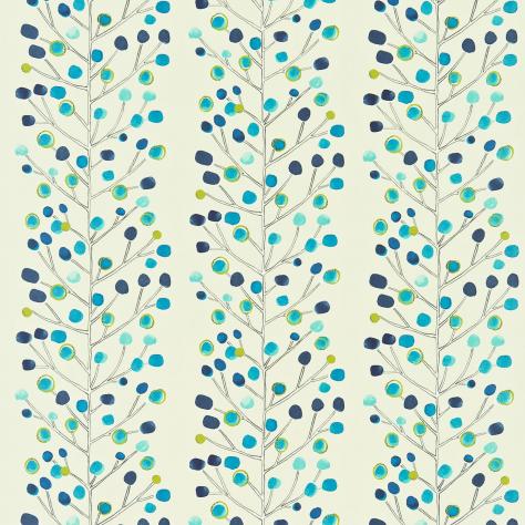 Scion Melinki One Fabrics Berry Tree Fabric - Peacock/Powder Blue/Lime/Neutral - NMEL120049