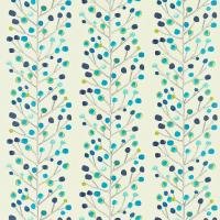 Berry Tree Fabric - Peacock/Powder Blue/Lime/Neutral