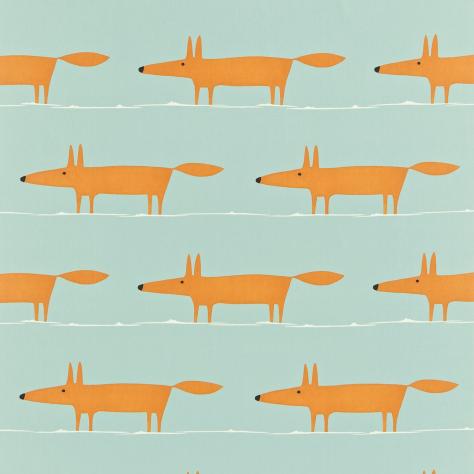 Scion Melinki One Fabrics Mr Fox Fabric - Sky/Tangerine/Chalk - NMEL120072