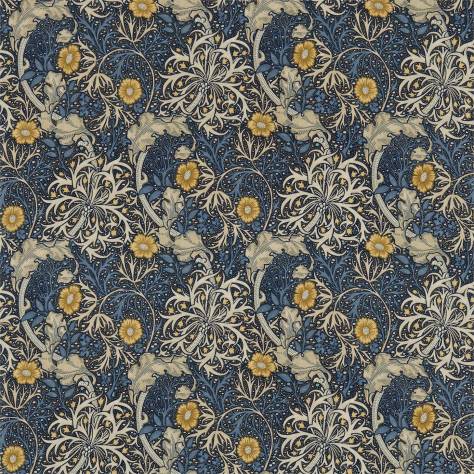 William Morris & Co Archive III Fabrics Morris Seaweed Fabric - Ink/Woad - DM3P224470 - Image 1