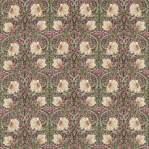 William Morris & Co Archive III Fabrics Pimpernel Fabric - Aubergine/Olive - DM3P224491