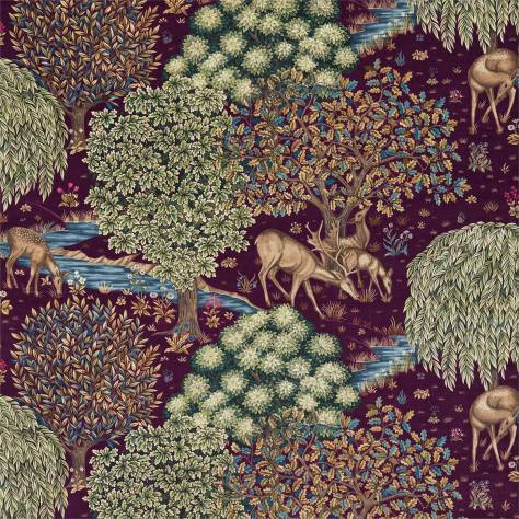 William Morris & Co Archive III Fabrics The Brook Fabric - Tapestry Red - DM3P224498
