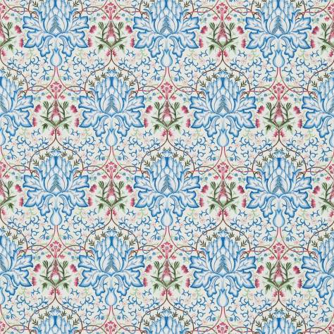 William Morris & Co Woodland Embroideries Fabrics Artichoke Embroidery Fabric - Peacock/Cream - DMEM234545 - Image 1