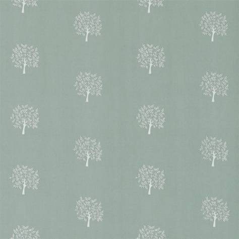 William Morris & Co Woodland Embroideries Fabrics Woodland Tree Fabric - Celadon/Ivory - DMEM234558 - Image 1