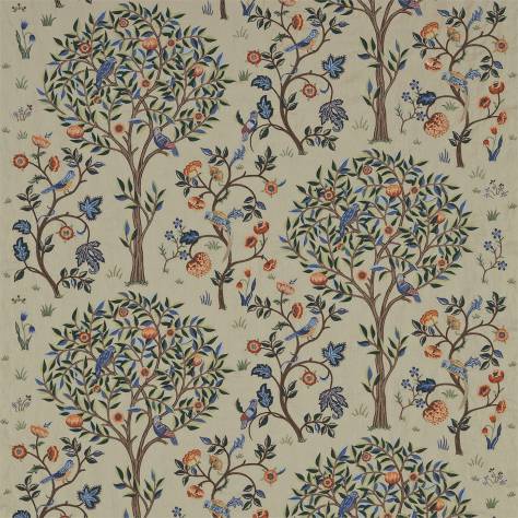 William Morris & Co Archive Embroideries Fabrics Kelmscott Tree Fabric - Russet/Forest - DM6E230341