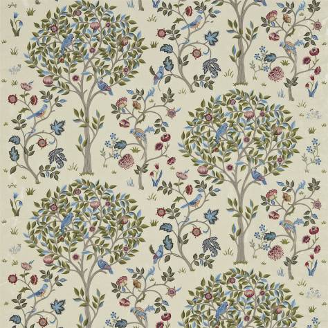 William Morris & Co Archive Embroideries Fabrics Kelmscott Tree Fabric - Woad/Rose - DM6E230343 - Image 1