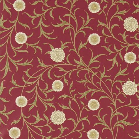 William Morris & Co Archive Prints Fabrics Scroll Fabric - Raspberry/Olive - DM6F220310