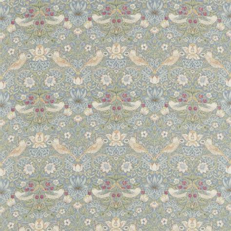 William Morris & Co Archive Prints Fabrics Strawberry Thief Fabric - Slate/Vellum - DM6F220314