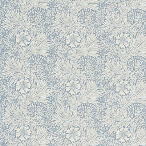 William Morris & Co Archive Prints Fabrics Marigold Fabric - China Blue/Ivory - DM6F220321