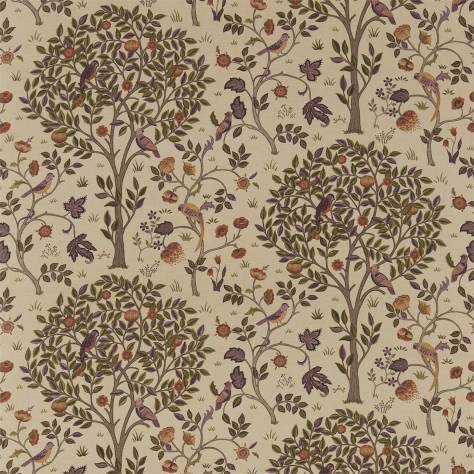 William Morris & Co Archive Prints Fabrics Kelmscott Tree Fabric - Mulberry/Russet - DM6F220326 - Image 1