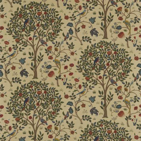 William Morris & Co Archive Prints Fabrics Kelmscott Tree Fabric - Forest/Gold - DM6F220328 - Image 1