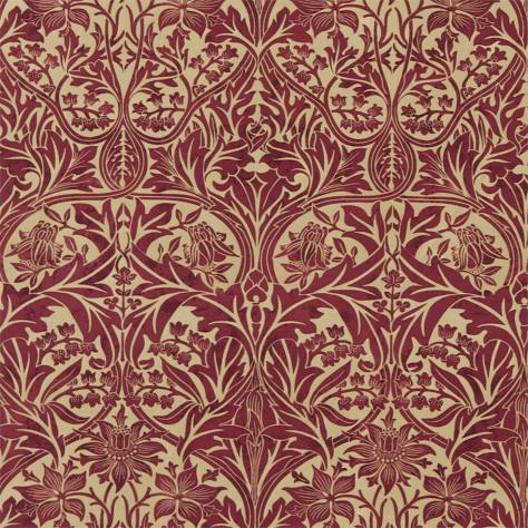 William Morris & Co Archive Prints Fabrics Bluebell Fabric - Claret/Gold - DM6F220332