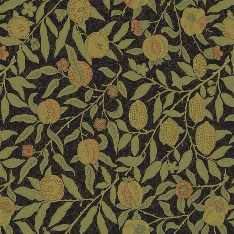 William Morris & Co Archive Weaves Fabrics Fruit Fabric - Black/Claret - DM6W230286 - Image 1