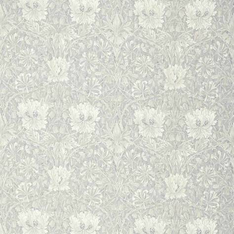 William Morris & Co Pure Morris North Fabrics Pure Honeysuckle and Tulip Print Fabric - Light Grey Blue - DMPN226481