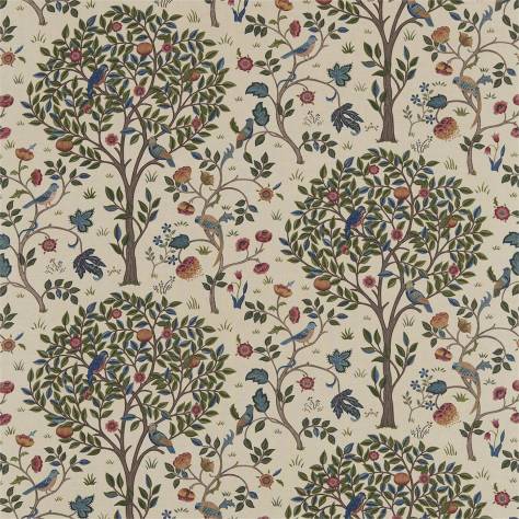William Morris & Co The Craftsman Fabrics Kelmscott Tree Fabric - Woad / Wine - DMCR226449