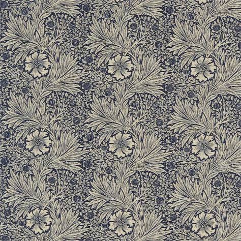 William Morris & Co The Craftsman Fabrics Marigold Fabric - Indigo / Linen - DMCR226451