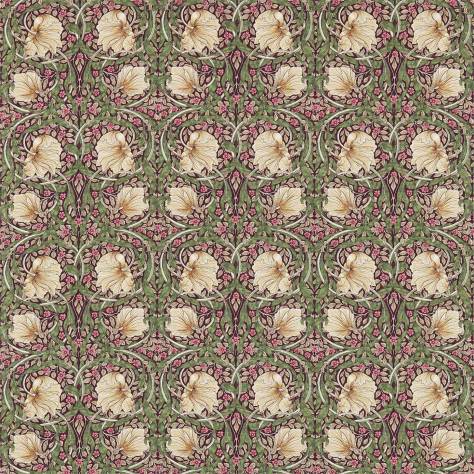 William Morris & Co The Craftsman Fabrics Pimpernel Fabric - Aubergine / Olive - DMCR226454 - Image 1