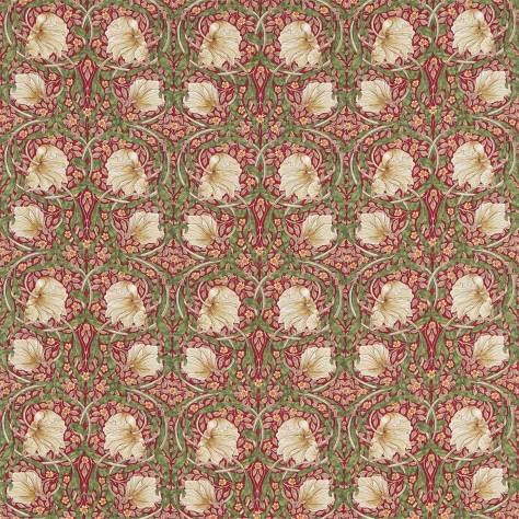 William Morris & Co The Craftsman Fabrics Pimpernel Fabric - Red / Thyme - DMCR226456 - Image 1