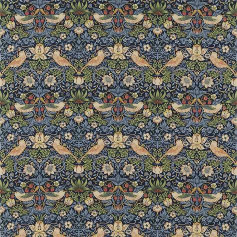 William Morris & Co The Craftsman Fabrics Strawberry Thief Fabric - Indigo / Mineral - DMCR226463 - Image 1
