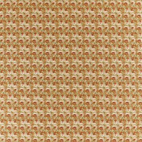 William Morris & Co Archive V Melsetter Fabrics Wardle Embroidery Fabric - Olive / Brick - DM5F236819 - Image 1