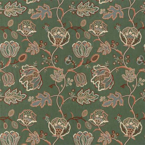 William Morris & Co Archive V Melsetter Fabrics Theodosia Embroidery Fabric - Bottle Green - DM5F236821 - Image 1