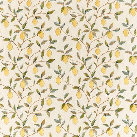 William Morris & Co Archive V Melsetter Fabrics Lemon Tree Embroidery Fabric - Bayleaf / Lemon - DM5F236823