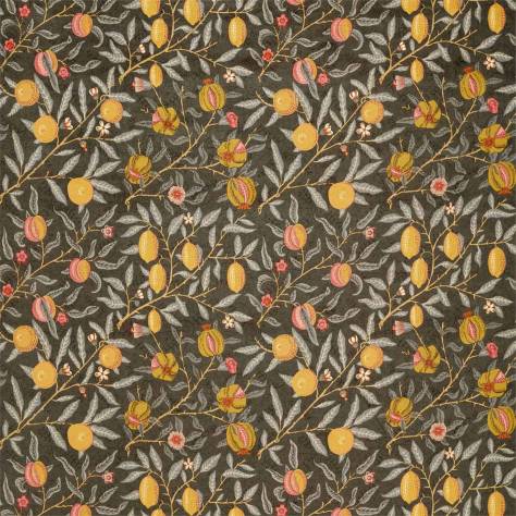 William Morris & Co Rouen Velvets Fruit Velvet Fabric - Walnut / Bullrush - DROF236926 - Image 1