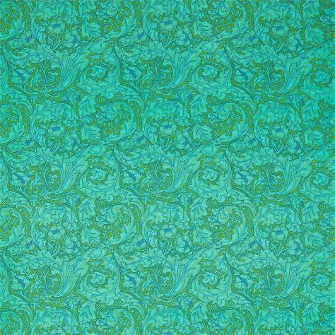 William Morris & Co Queens Square Fabrics Batchelors Button Fabric - Olive / Turquoise - DBPF226840 - Image 1