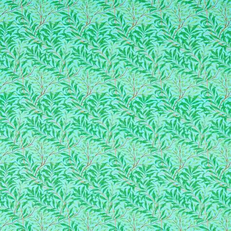 William Morris & Co Queens Square Fabrics Willow Bough Fabric - Sky / Leaf Green - DBPF226842