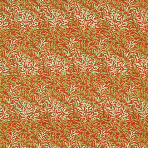 William Morris & Co Queens Square Fabrics Willow Bough Fabric - Tomato / Olive - DBPF226843
