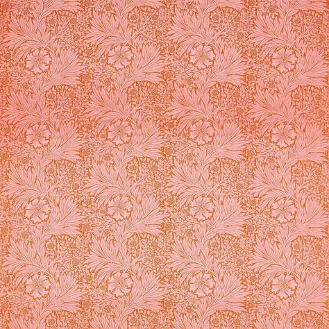 William Morris & Co Queens Square Fabrics Marigold Fabric - Orange / Pink - DBPF226844