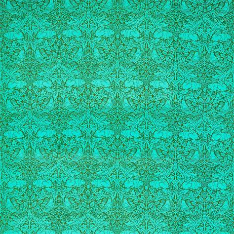 William Morris & Co Queens Square Fabrics Brer Rabbit Fabric - Olive / Turquoise - DBPF226848