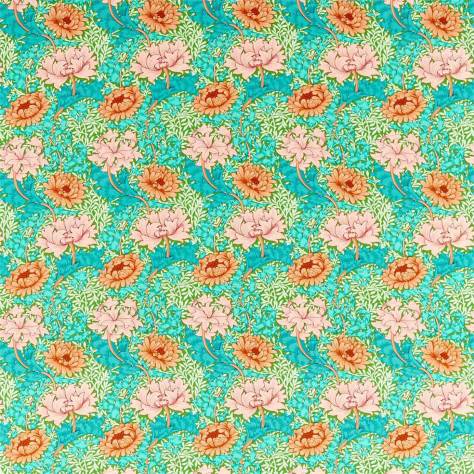 William Morris & Co Queens Square Fabrics Chrisanthemum Fabric - Summer - DBPF226855