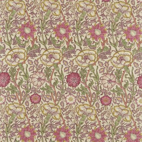 William Morris & Co Archive II Prints Fabrics Pink &amp; Rose Fabric - Manilla / Wine - DARP222529