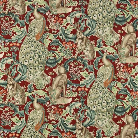 William Morris & Co Archive II Prints Fabrics Forest Fabric - Red - DARP222533 - Image 1