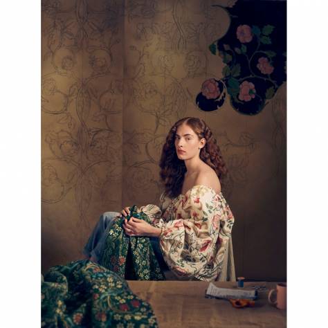 William Morris & Co Compilation Fabrics Mary Isobel Fabric - Pink/Ivory - DCMF226690 - Image 2